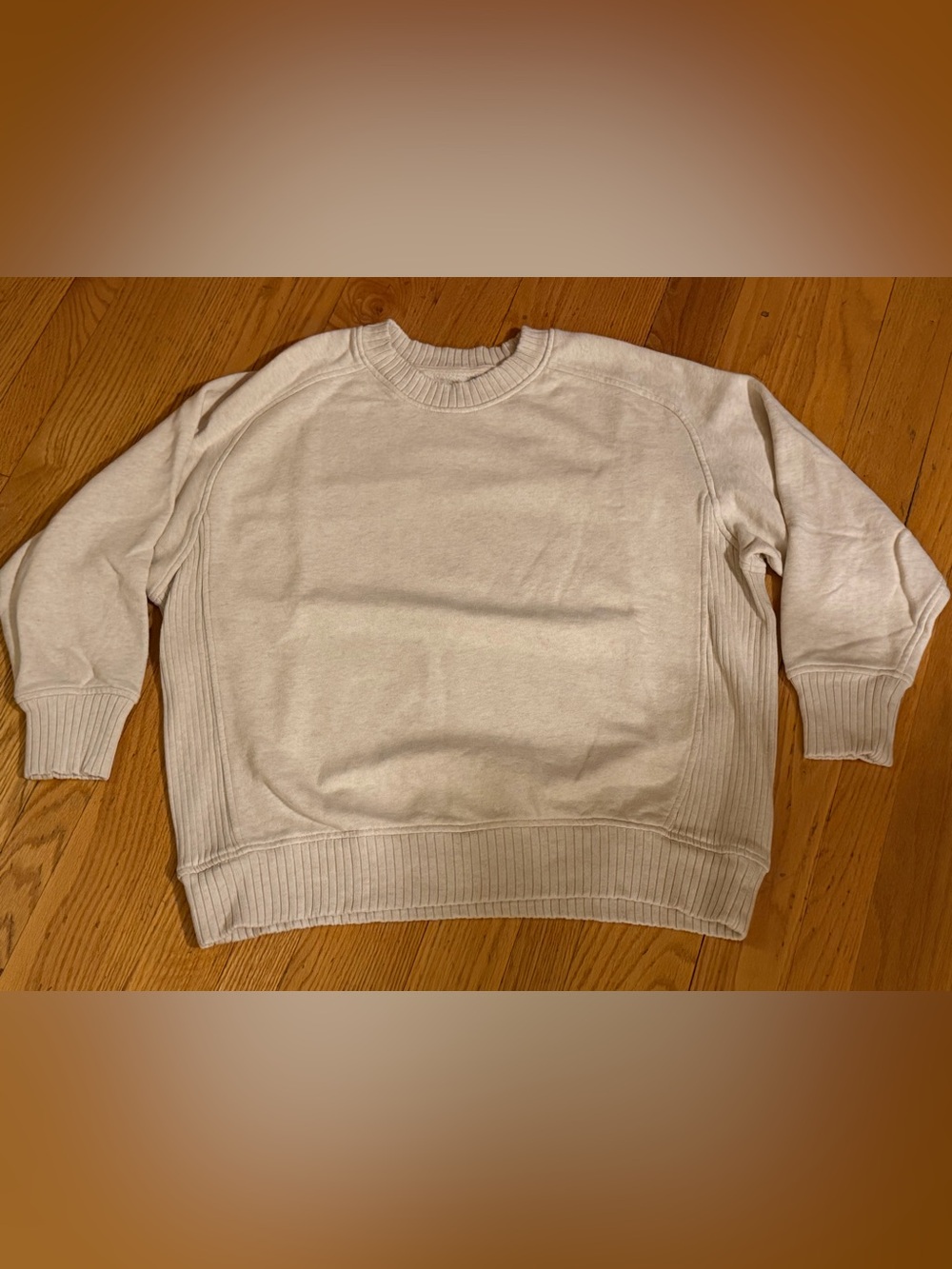 Aerie Cream Heather Down To Earth Oversized Crewneck Sweatshirt Size XS